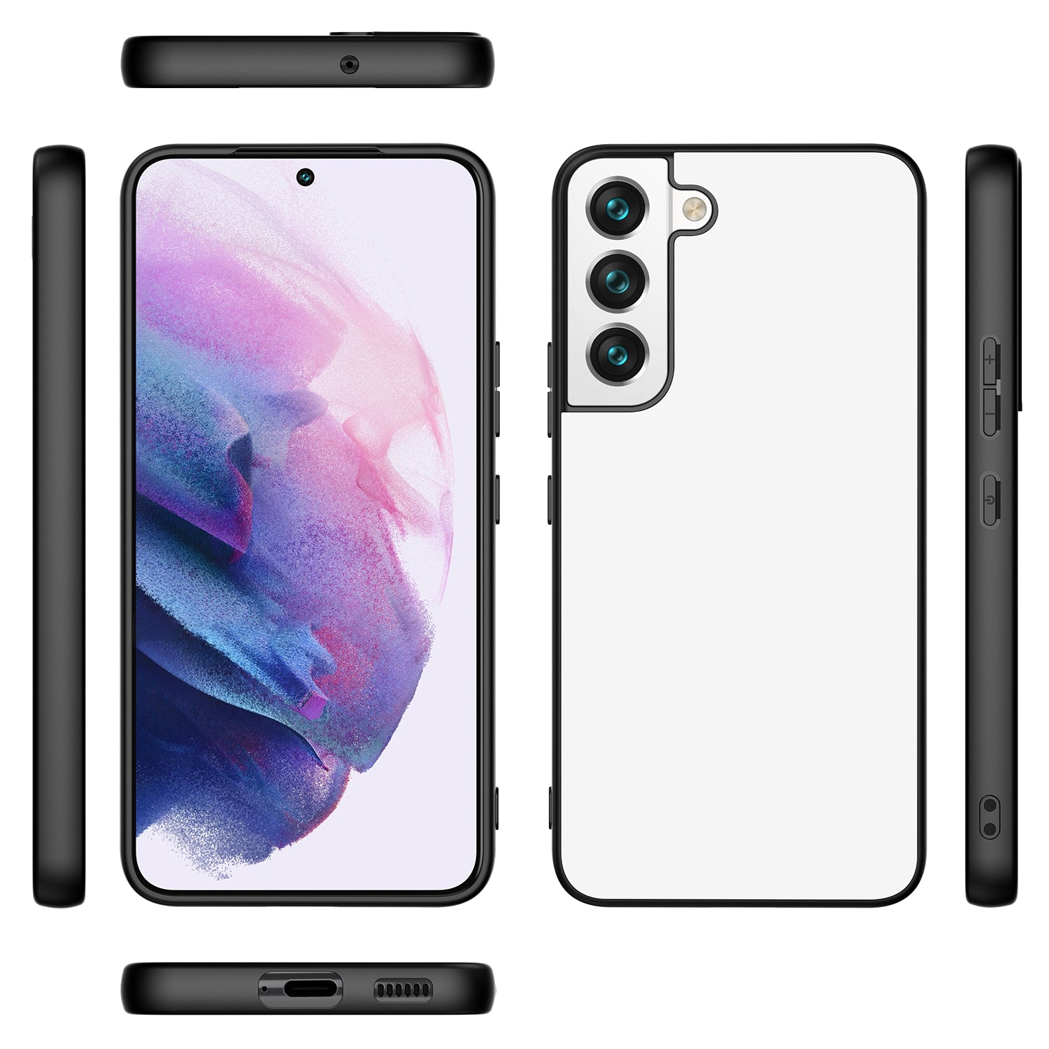 Back Cover Samsung Galaxy S22 Telefoon Hoesje Zwart/wit