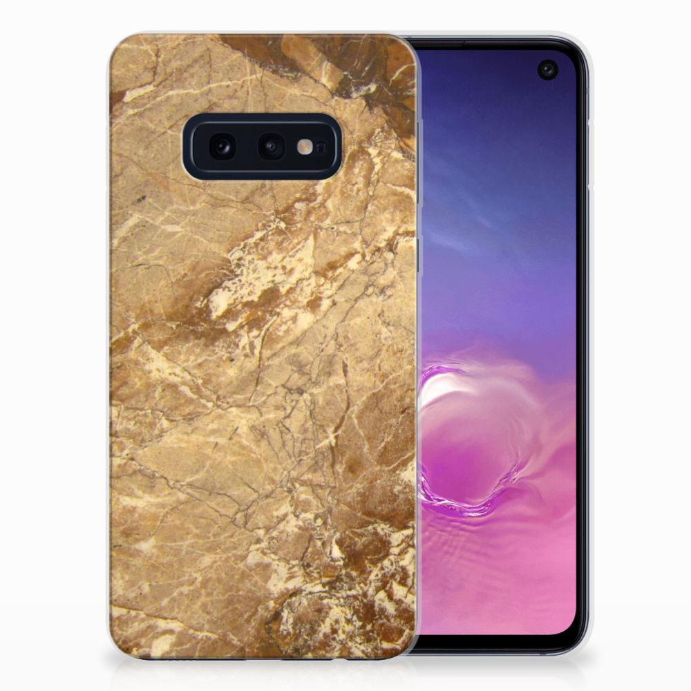 Samsung Galaxy S10e TPU Siliconen Hoesje Marmer Creme