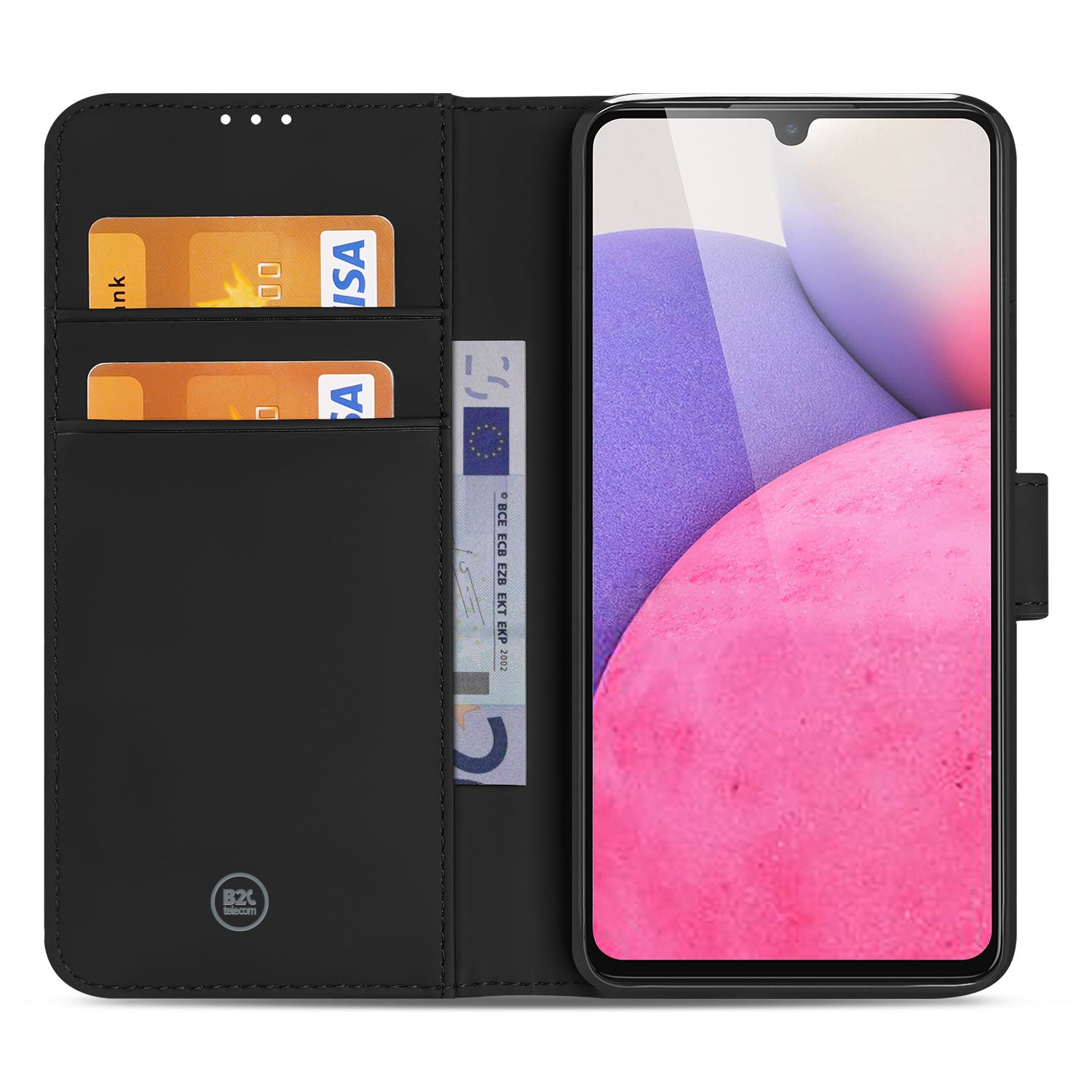 Telefoon Hoesje Galaxy A33 5G Book Case Zwart met Pasjeshouder