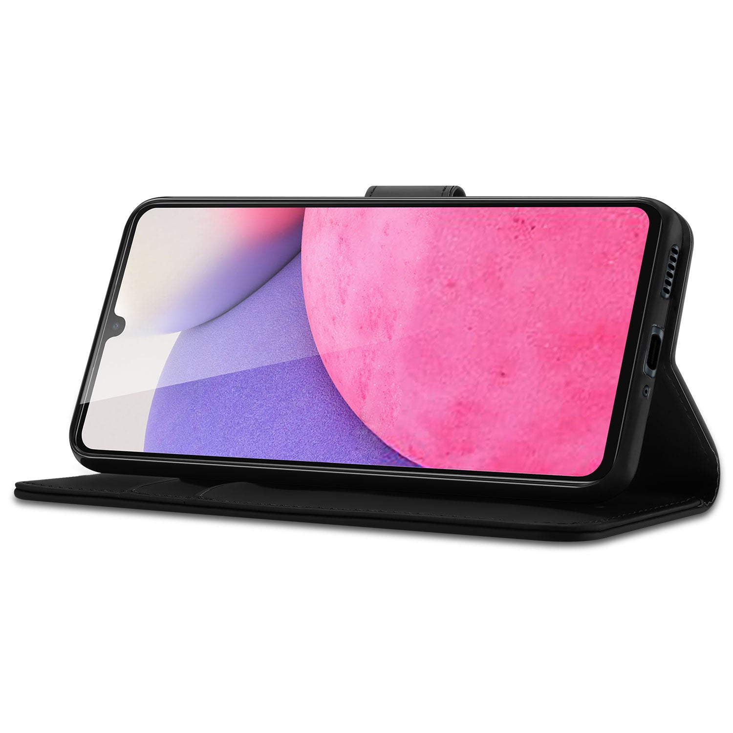 Telefoon Hoesje Galaxy A33 5G Book Case Zwart met Pasjeshouder