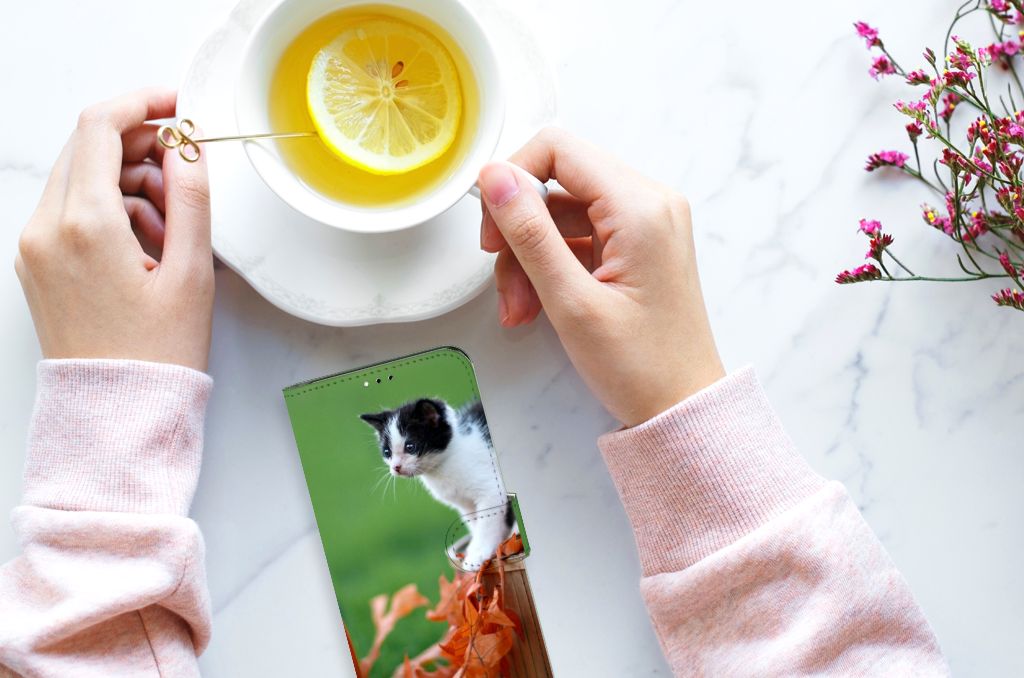 Samsung Galaxy A23 Telefoonhoesje met Pasjes Kitten