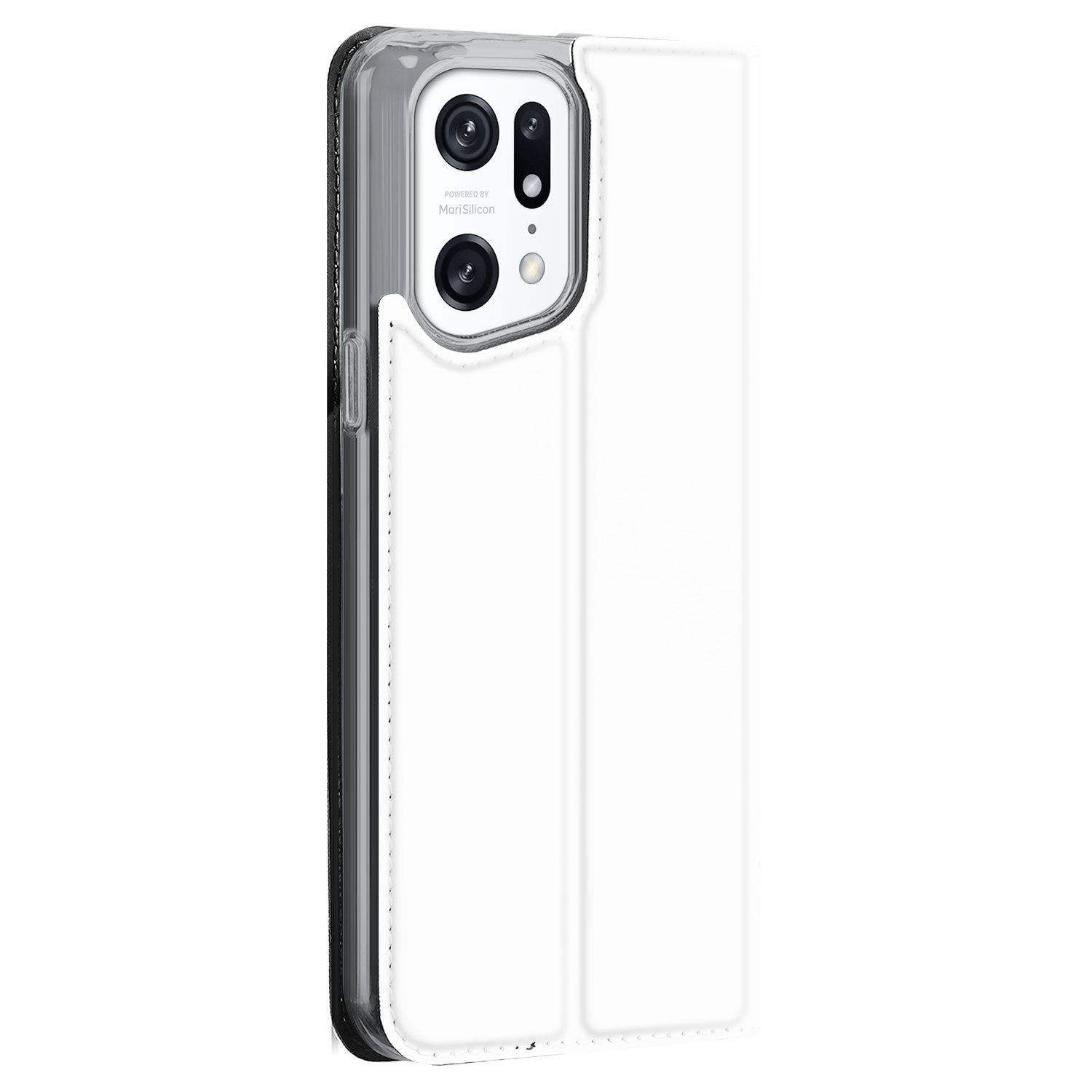 Book Cover OPPO Find X5 Pro Hoesje Wit met Pashouder