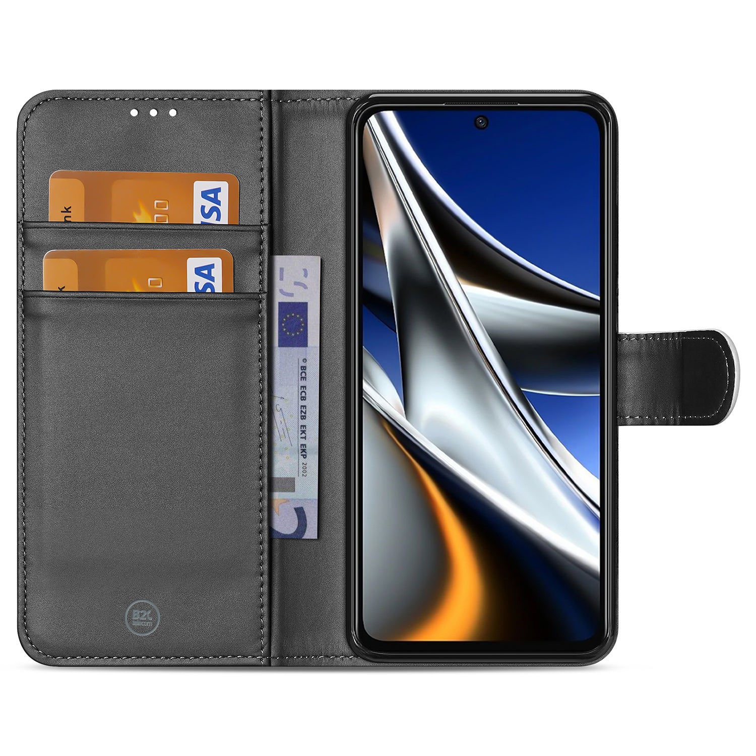 Book Case Telefoonhoesje voor de Xiaomi Poco X4 Pro 5G Wit met Pasjeshouder