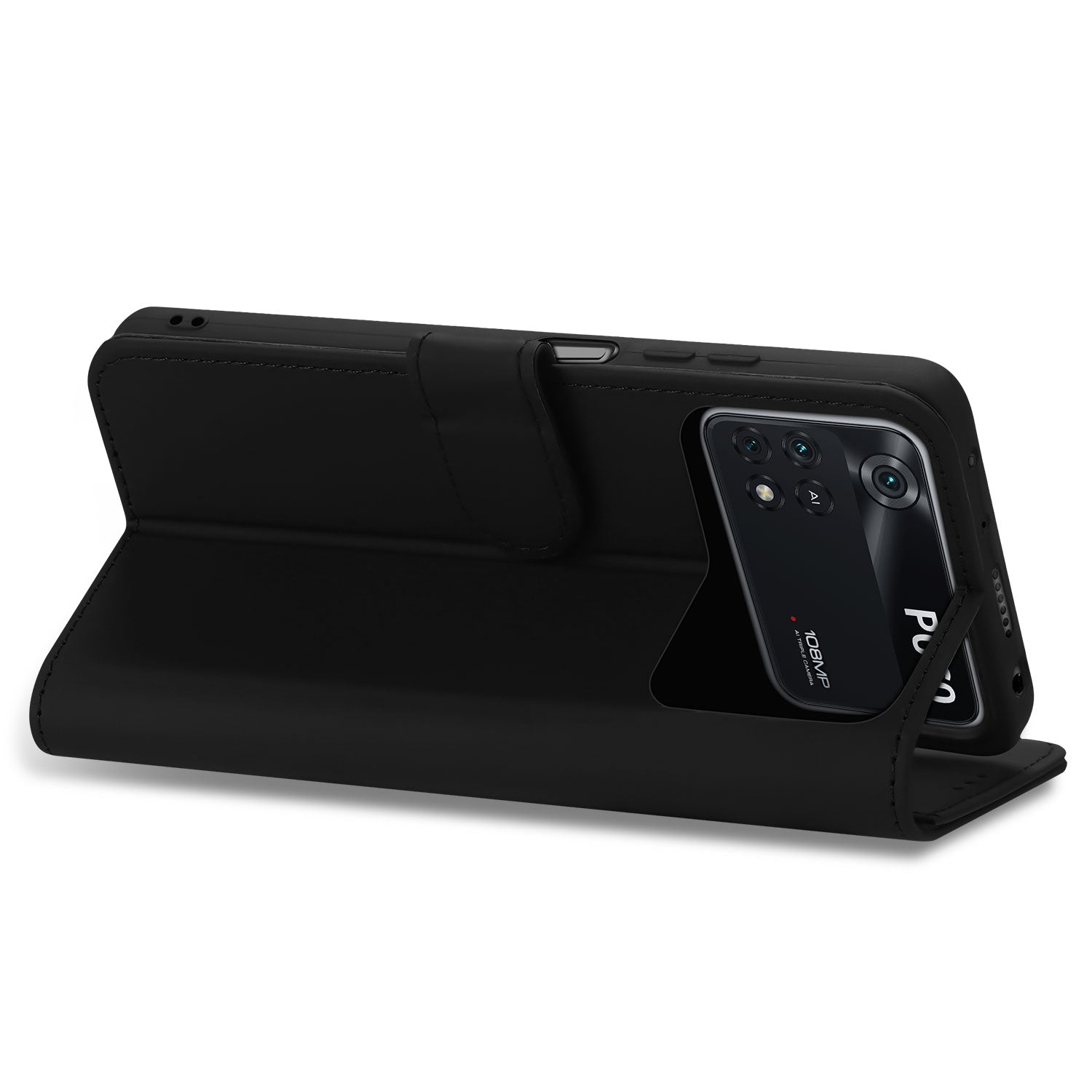 Book Case Hoesje voor de Xiaomi Poco X4 Pro 5G Zwart met Pasjeshouder