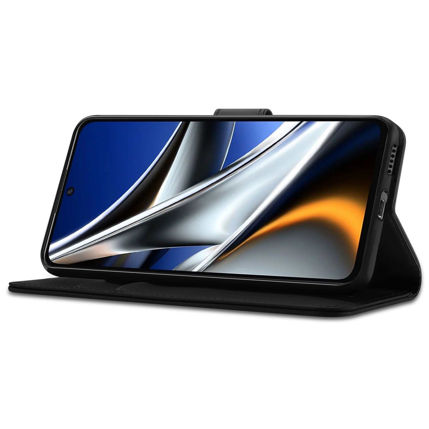 Book Case Hoesje voor de Xiaomi Poco X4 Pro 5G Zwart met Pasjeshouder