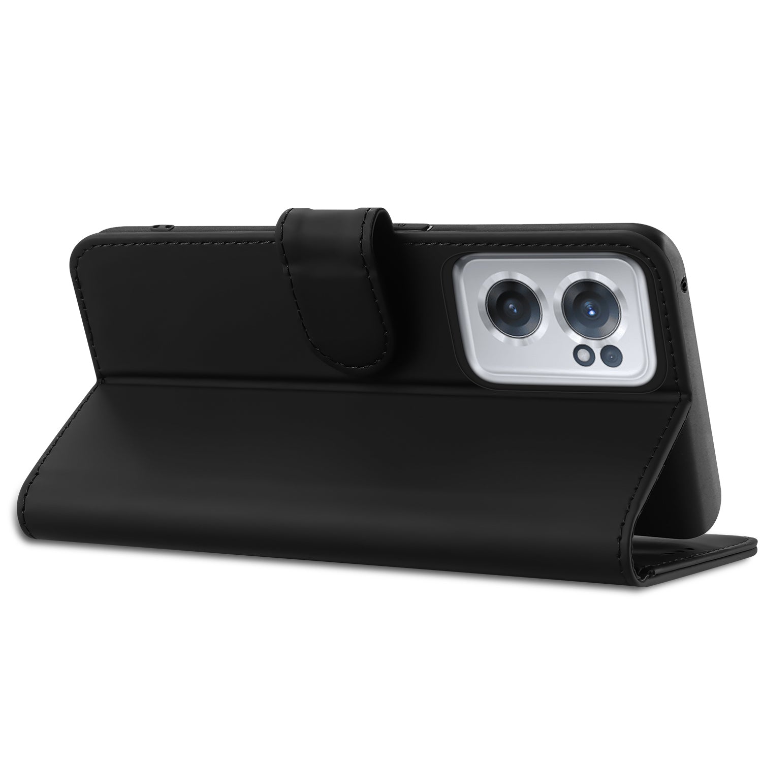 OnePlus Nord CE 2 Boekhoesje Zwart met Stand Case en Pasjeshouder