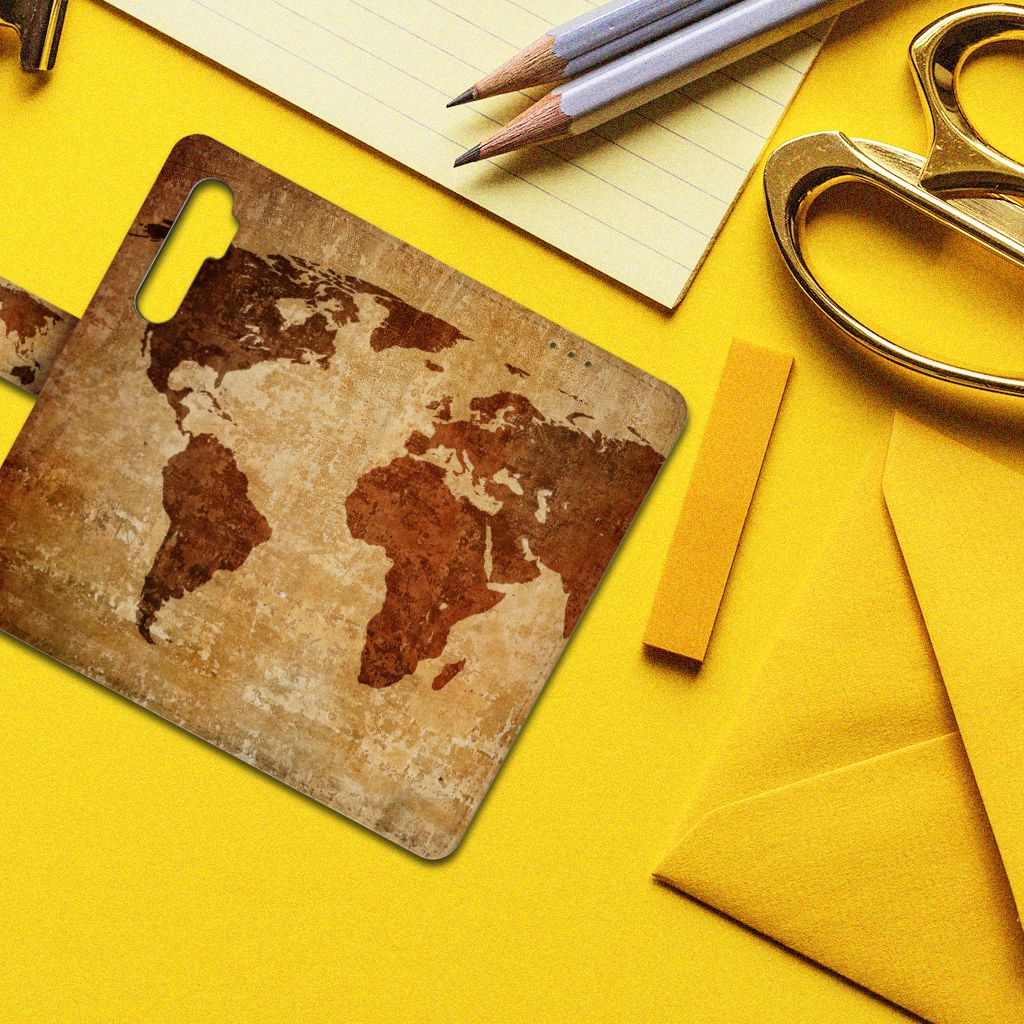 Xiaomi Mi Note 10 Lite Flip Cover Wereldkaart