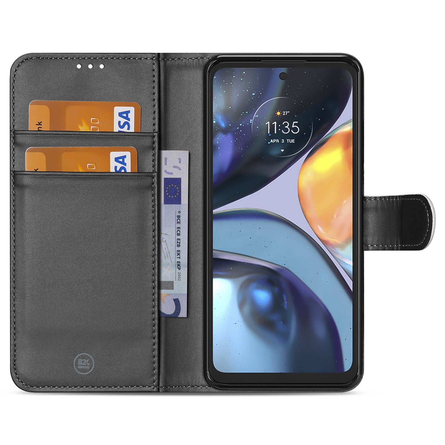 Book Case Telefoonhoesje voor de Motorola Moto G22 Wit met Pasjeshouder