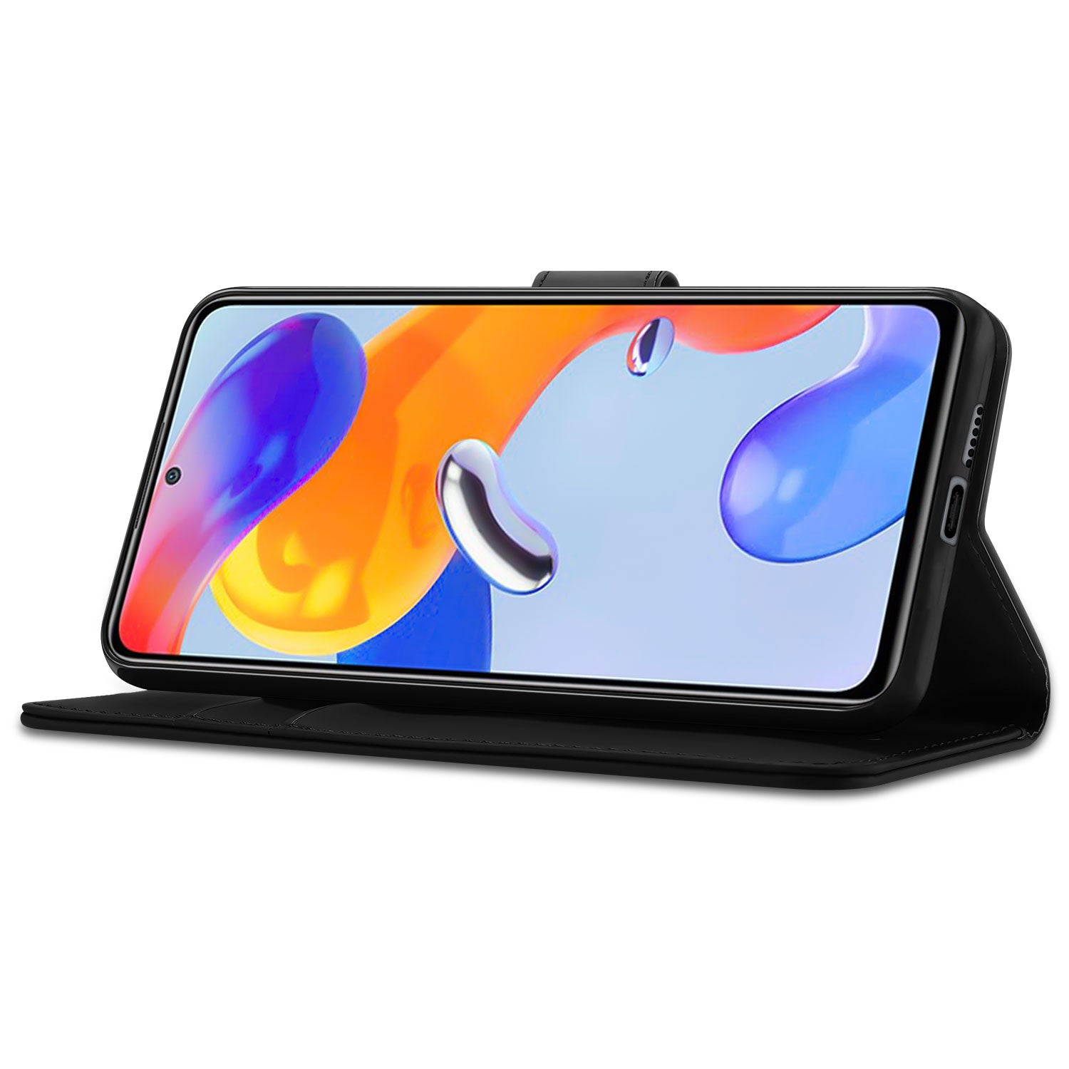 Book Case Telefoonhoesje voor de Xiaomi Redmi Note 11 Pro Zwart met Pasjeshouder