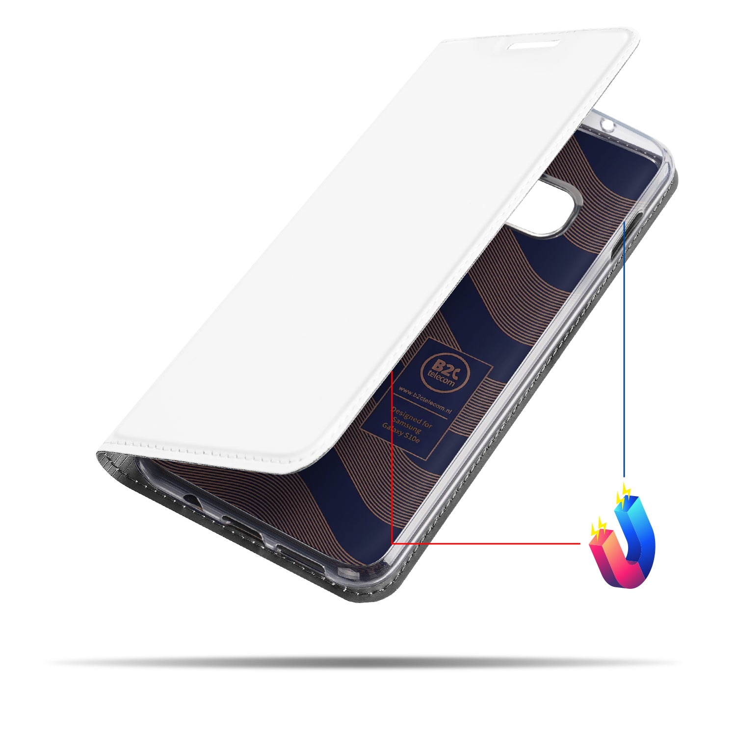 Samsung Galaxy S10e Stand Case Hoesje Wit met Pashouder