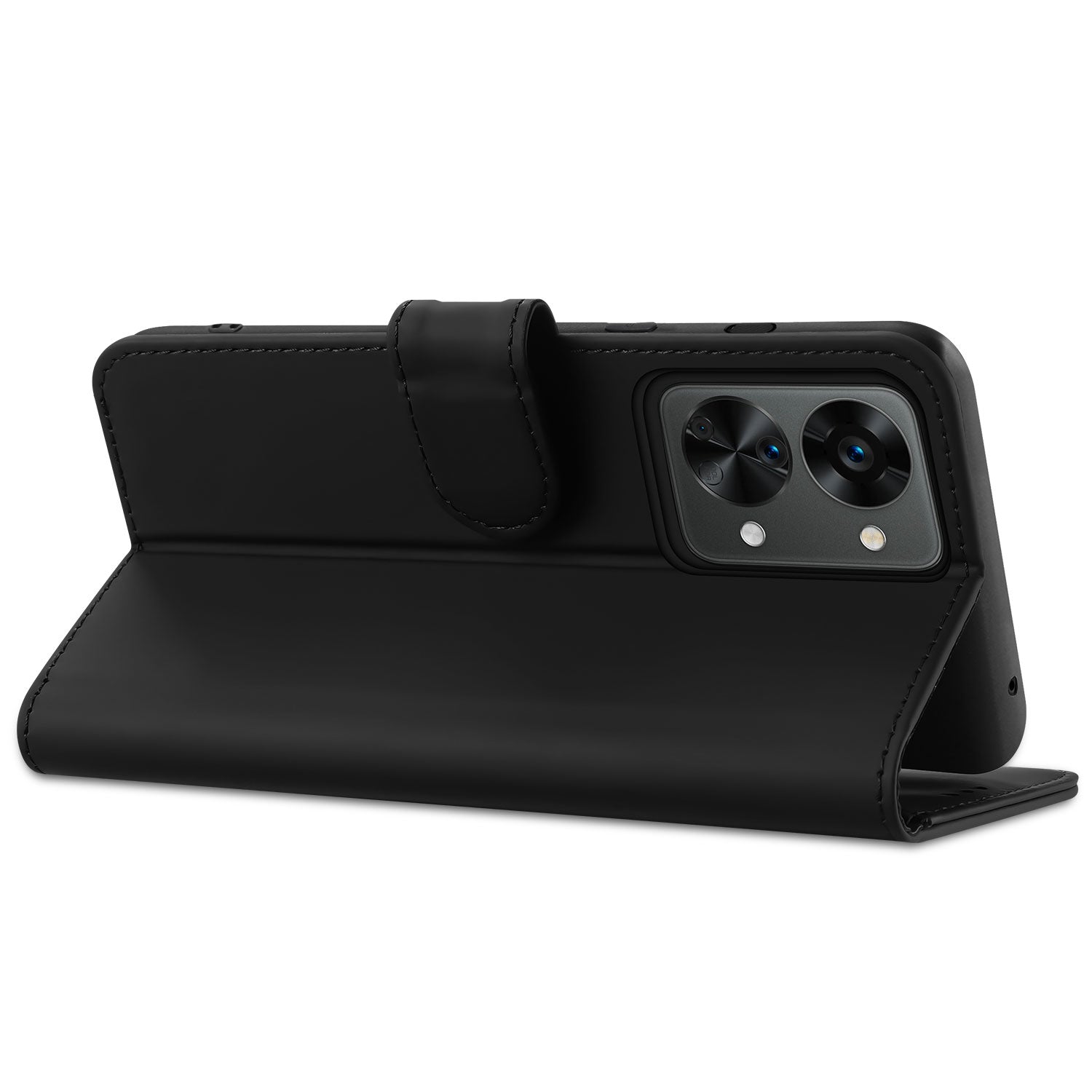 OnePlus Nord 2T 5G Bookcase Hoesje Zwart met Stand Case en Pasjeshouder