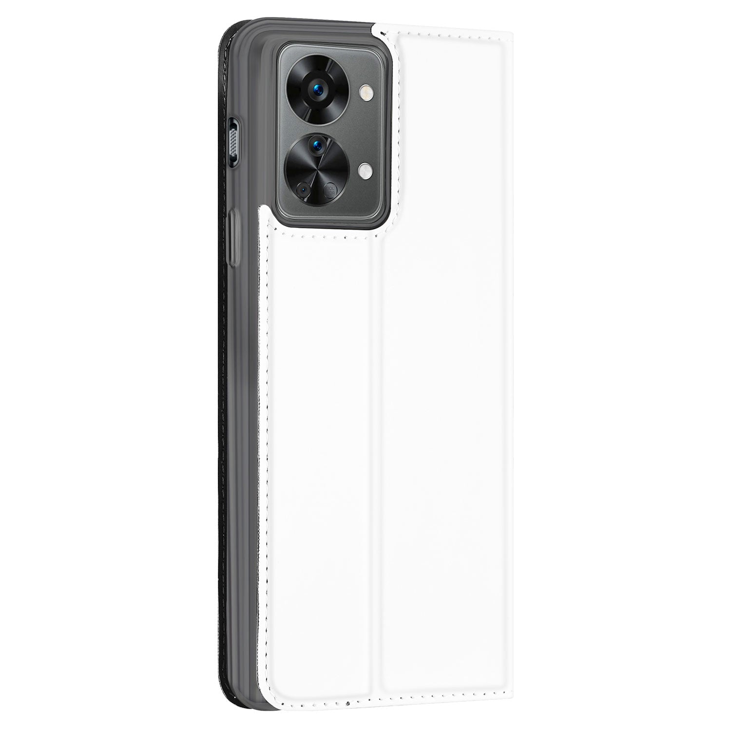 Hoesje OnePlus Nord 2T Bookcase Wit met Pashouder en Standaard