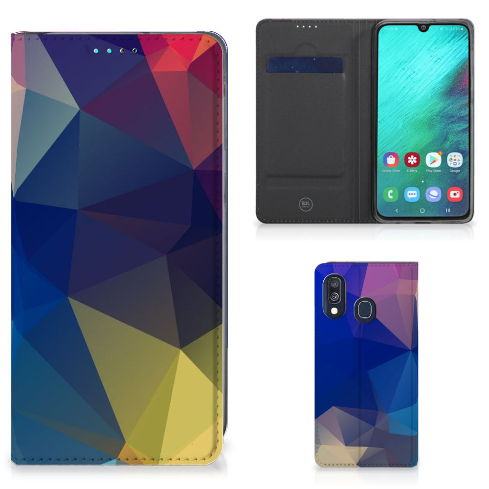 Samsung Galaxy A40 Stand Case Polygon Dark