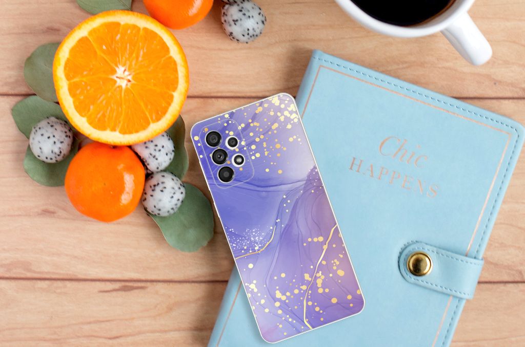 Hoesje maken voor Samsung Galaxy A73 5G Watercolor Paars