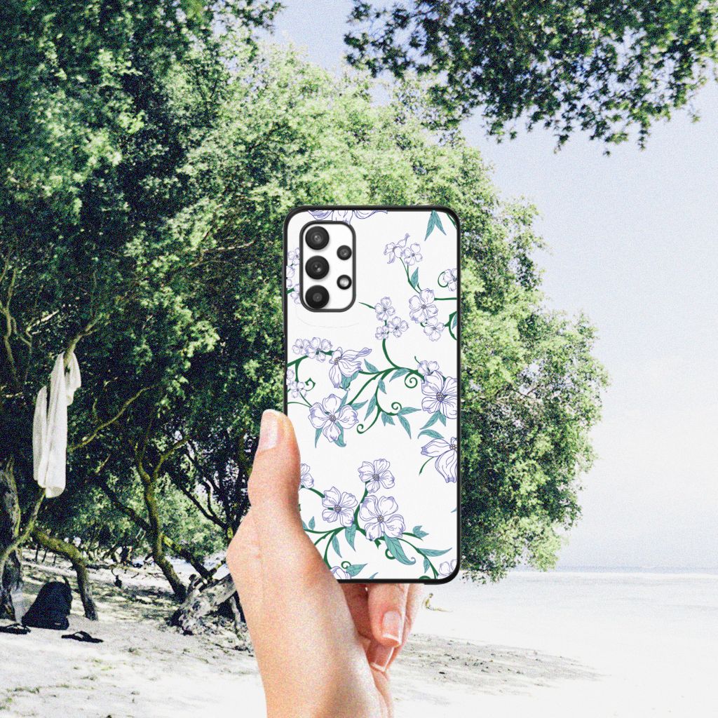 Samsung Galaxy A32 5G Uniek Bloemen Hoesje Blossom White B2C Telecom