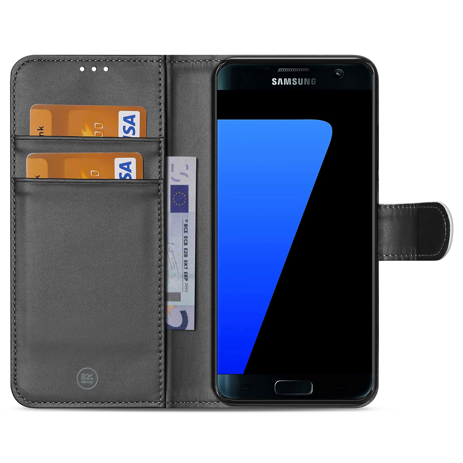 Samsung Galaxy S7 Edge Hoesje Wit met Opbergvakjes, duurzaam!