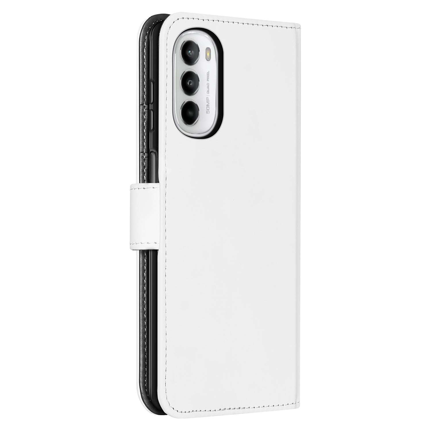 Book Case Telefoonhoesje voor de Motorola Moto G52 | G82 Wit met Pasjeshouder