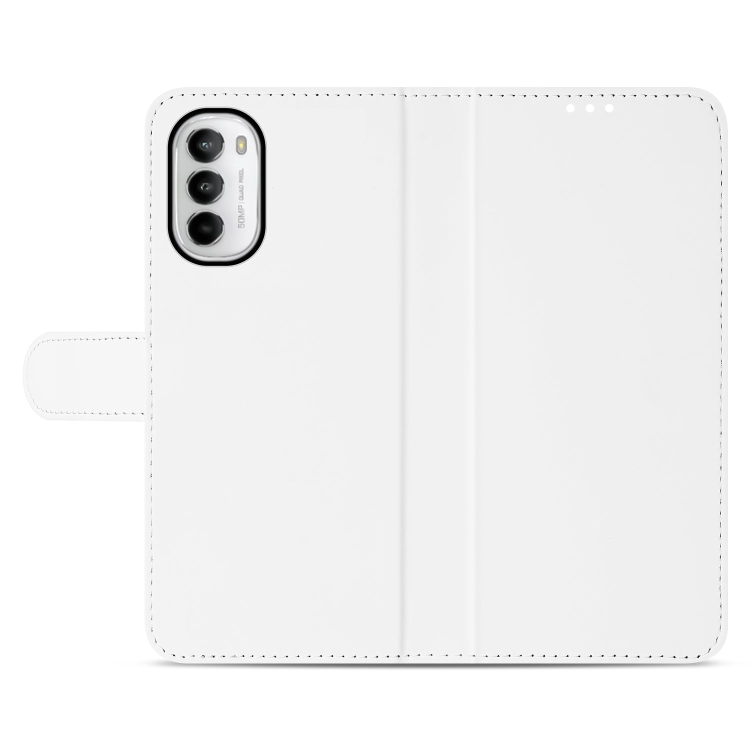 Book Case Telefoonhoesje voor de Motorola Moto G52 | G82 Wit met Pasjeshouder