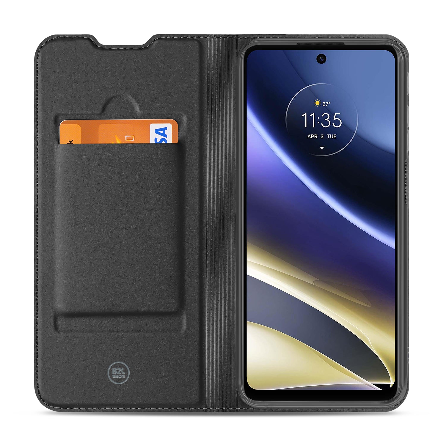 Hoesje Motorola Moto G51 5G Book Case Wit met Pashouder en Standaard