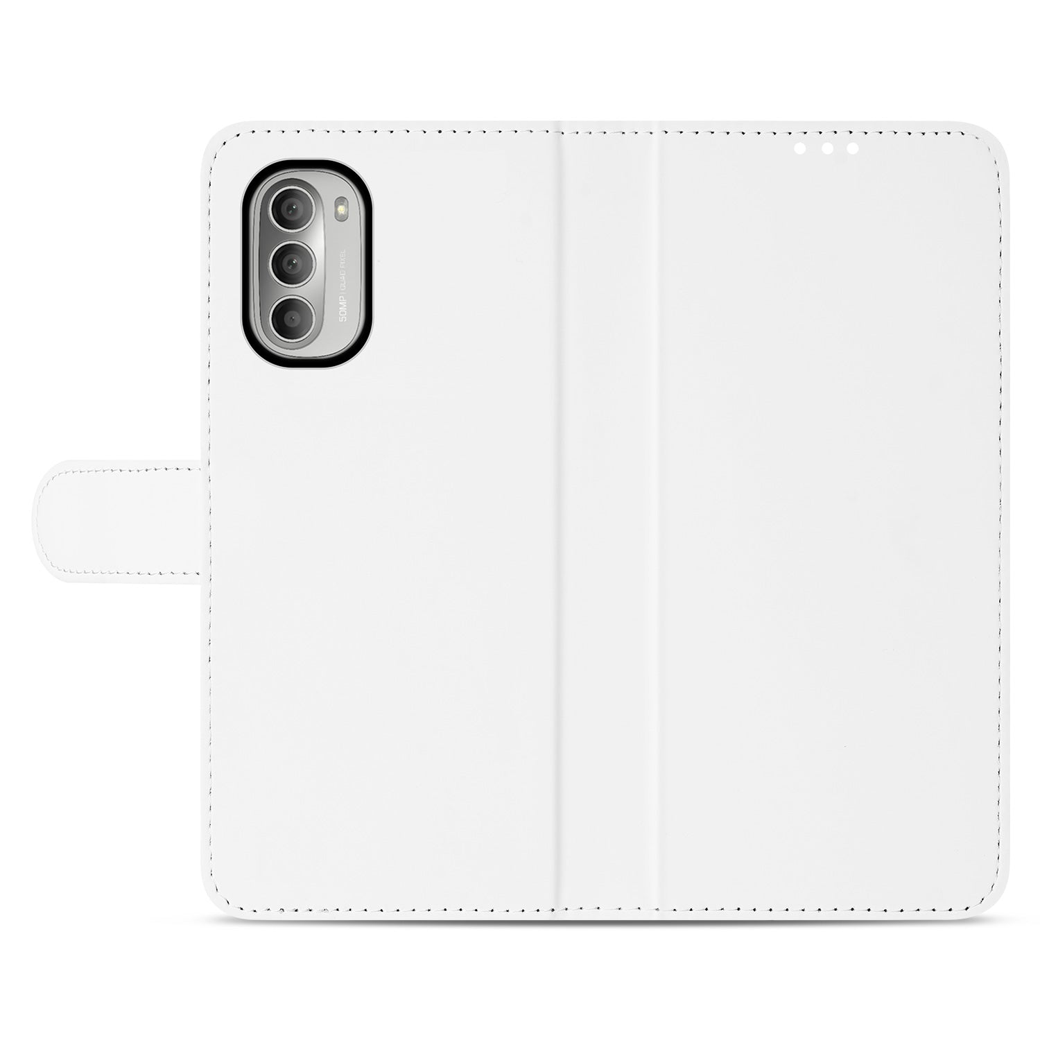 Book Case Telefoonhoesje voor de Motorola Moto G51 5G Wit met Pasjeshouder