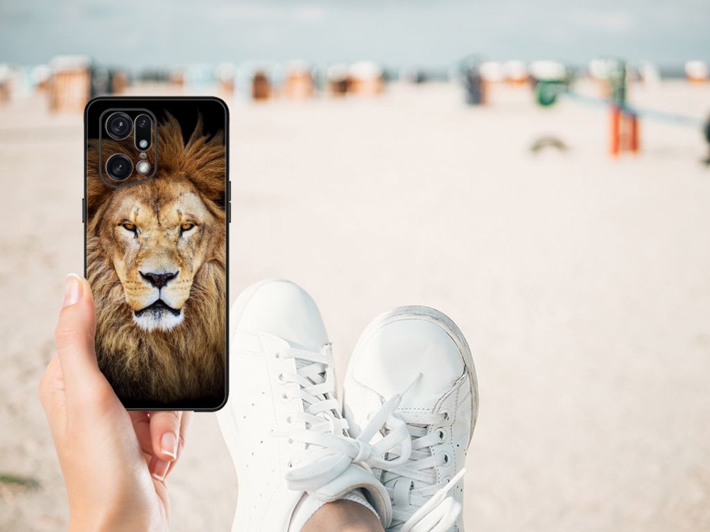 OPPO Find X5 Pro Dierenprint Telefoonhoesje Leeuw B2C Telecom