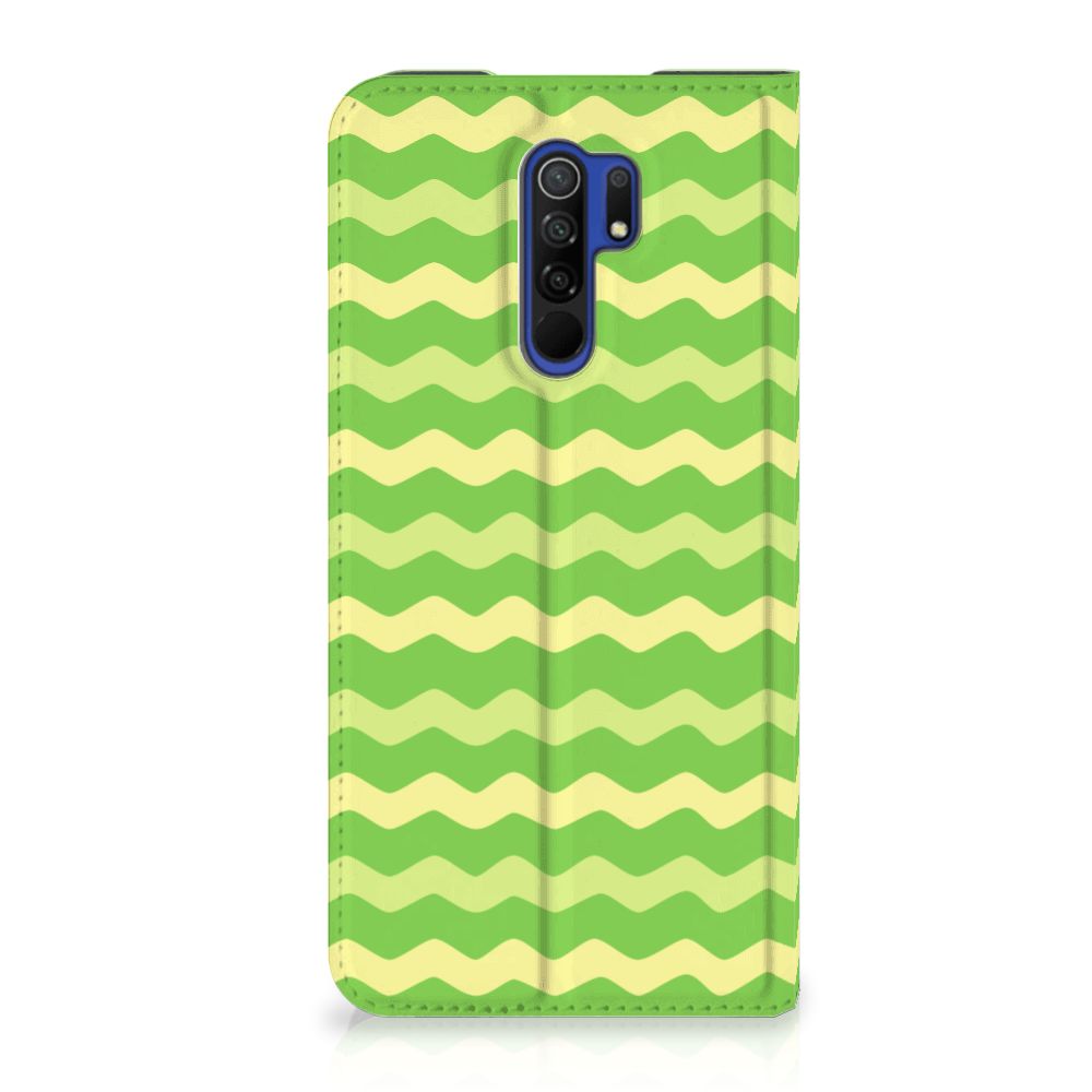 Xiaomi Redmi 9 Hoesje met Magneet Waves Green - B2C Telecom
