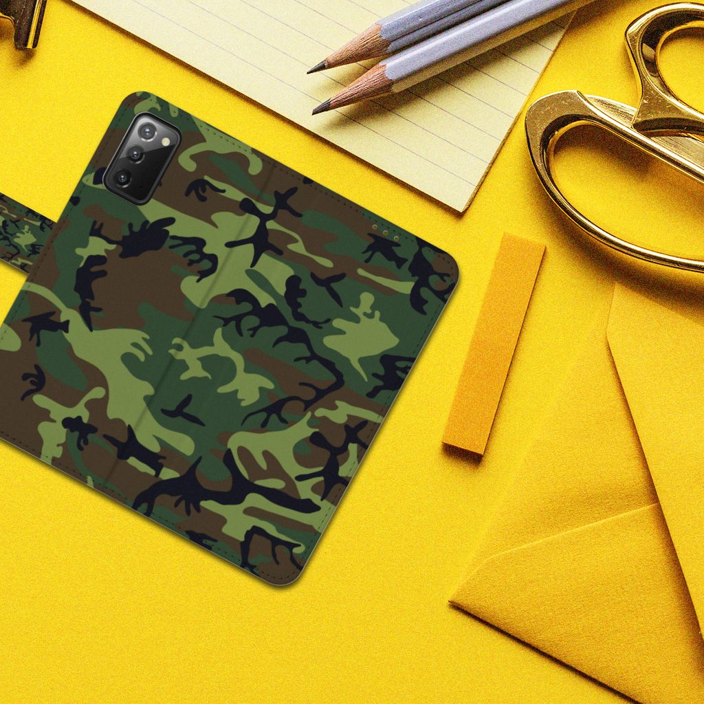 Samsung Galaxy Note 20 Telefoon Hoesje Army Dark