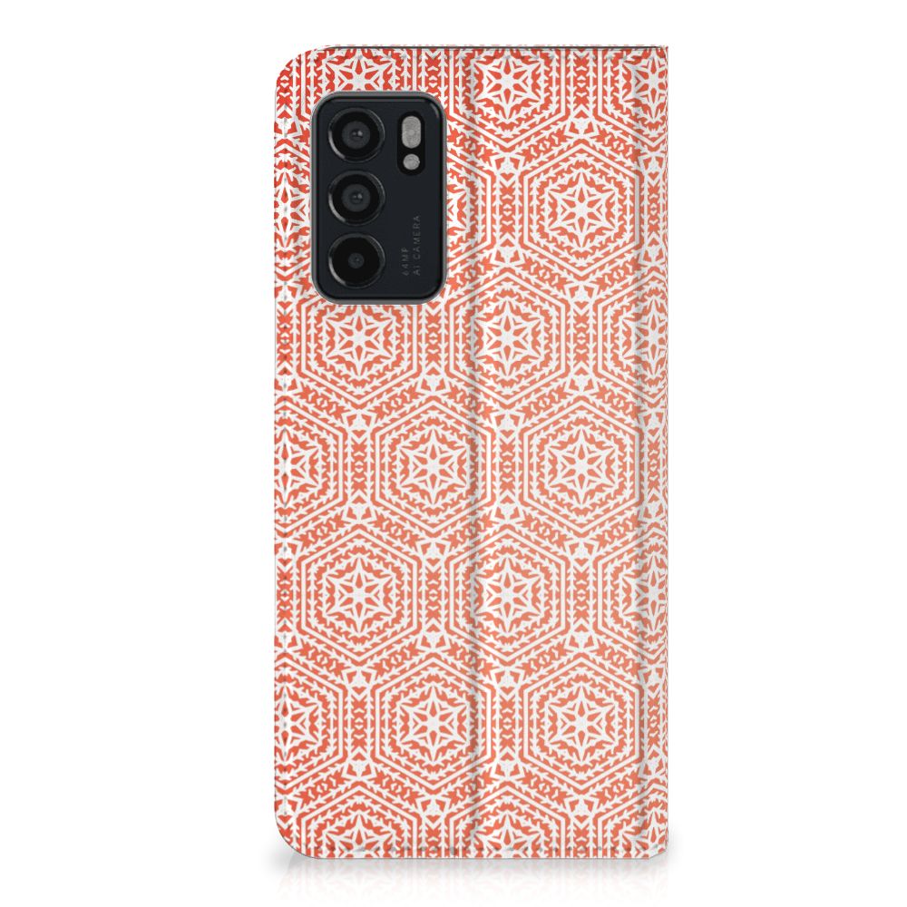 OPPO Reno6 5G Hoesje met Magneet Pattern Orange - B2C Telecom