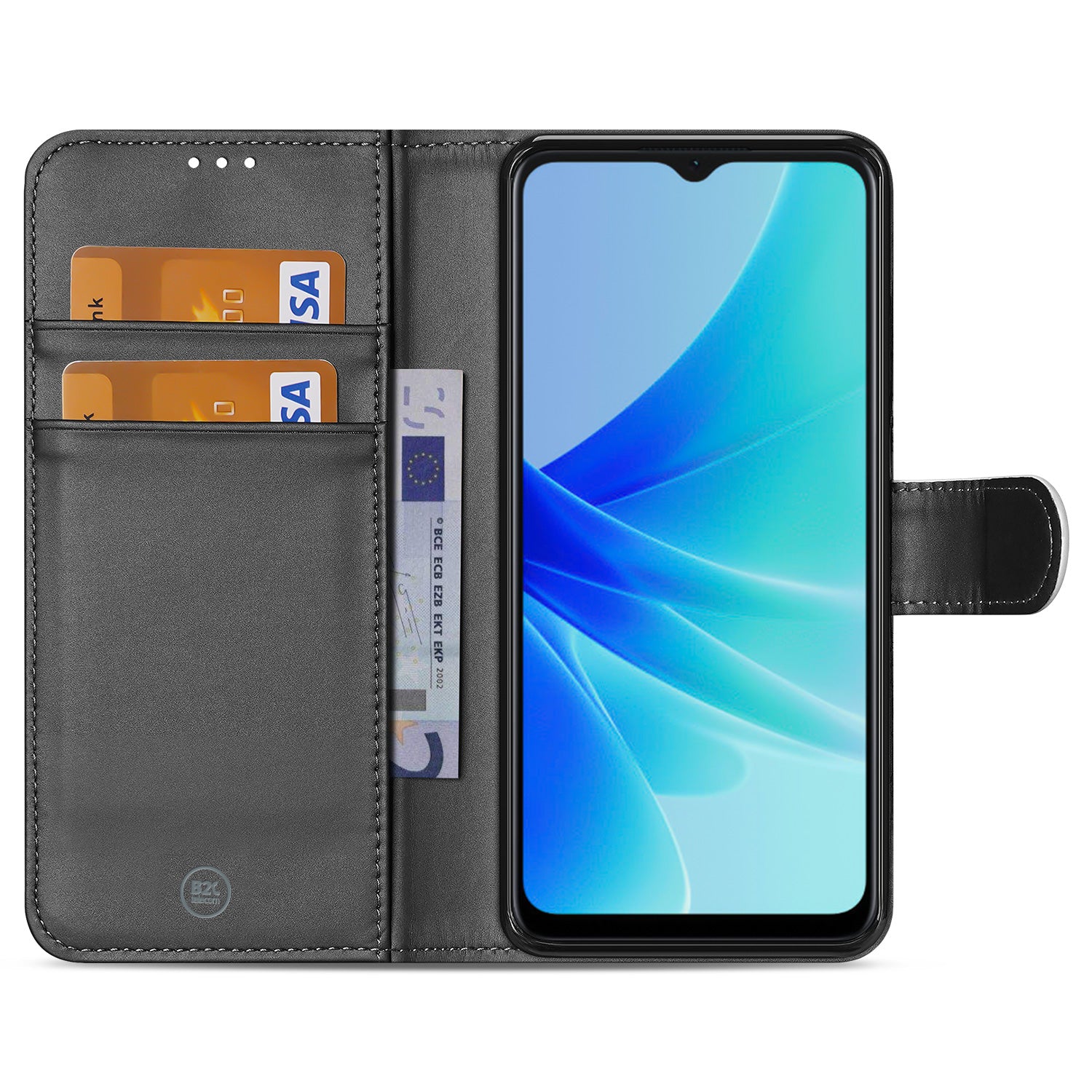 Book Case Hoesje voor de OPPO A77 5G | A57 5G Wit met Pasjeshouder