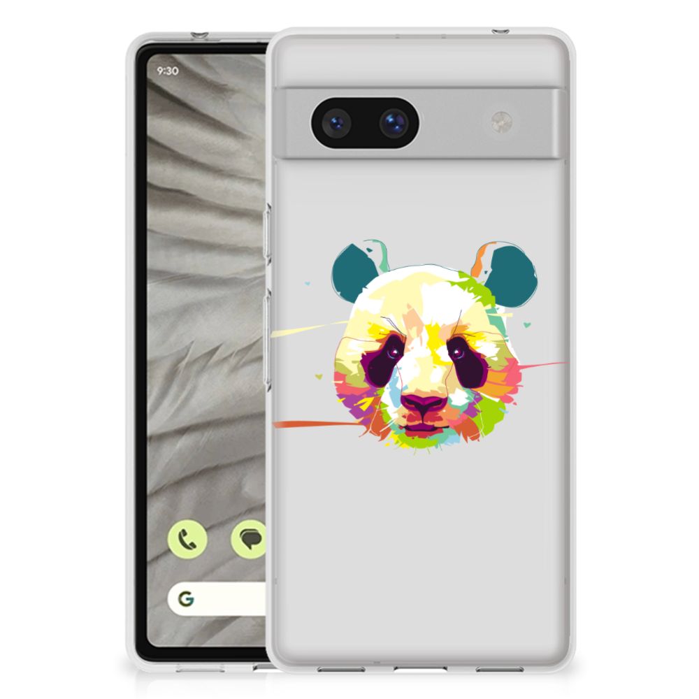 Google Pixel 7A Telefoonhoesje met Naam Panda Color