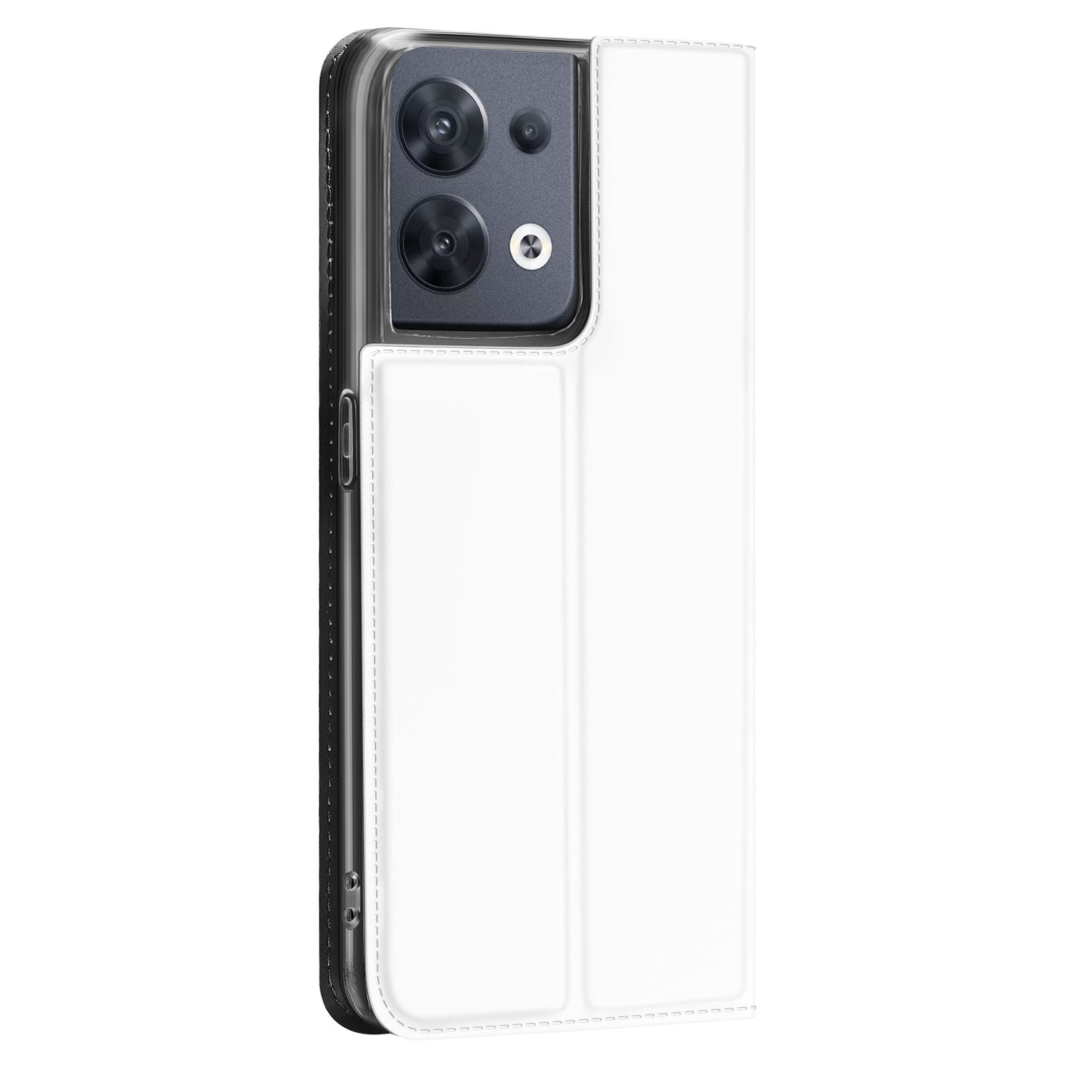 Stand Case Hoesje voor de OPPO Reno8 Wit met Pashouder