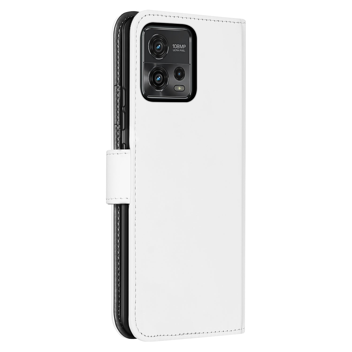Book Case Telefoonhoesje voor de Motorola Moto G72 Wit met Pasjeshouder