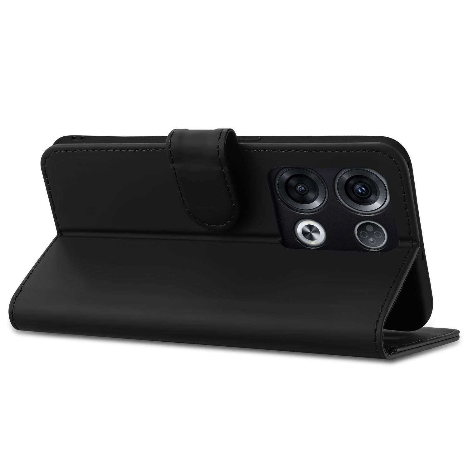 Book Cover Hoesje voor de OPPO Reno8 Pro Zwart met Pasjeshouder