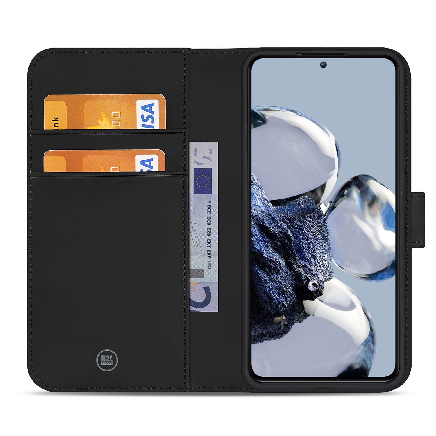 Book Cover Hoesje voor de Xiaomi 12T | 12T Pro Zwart met Pasjeshouder