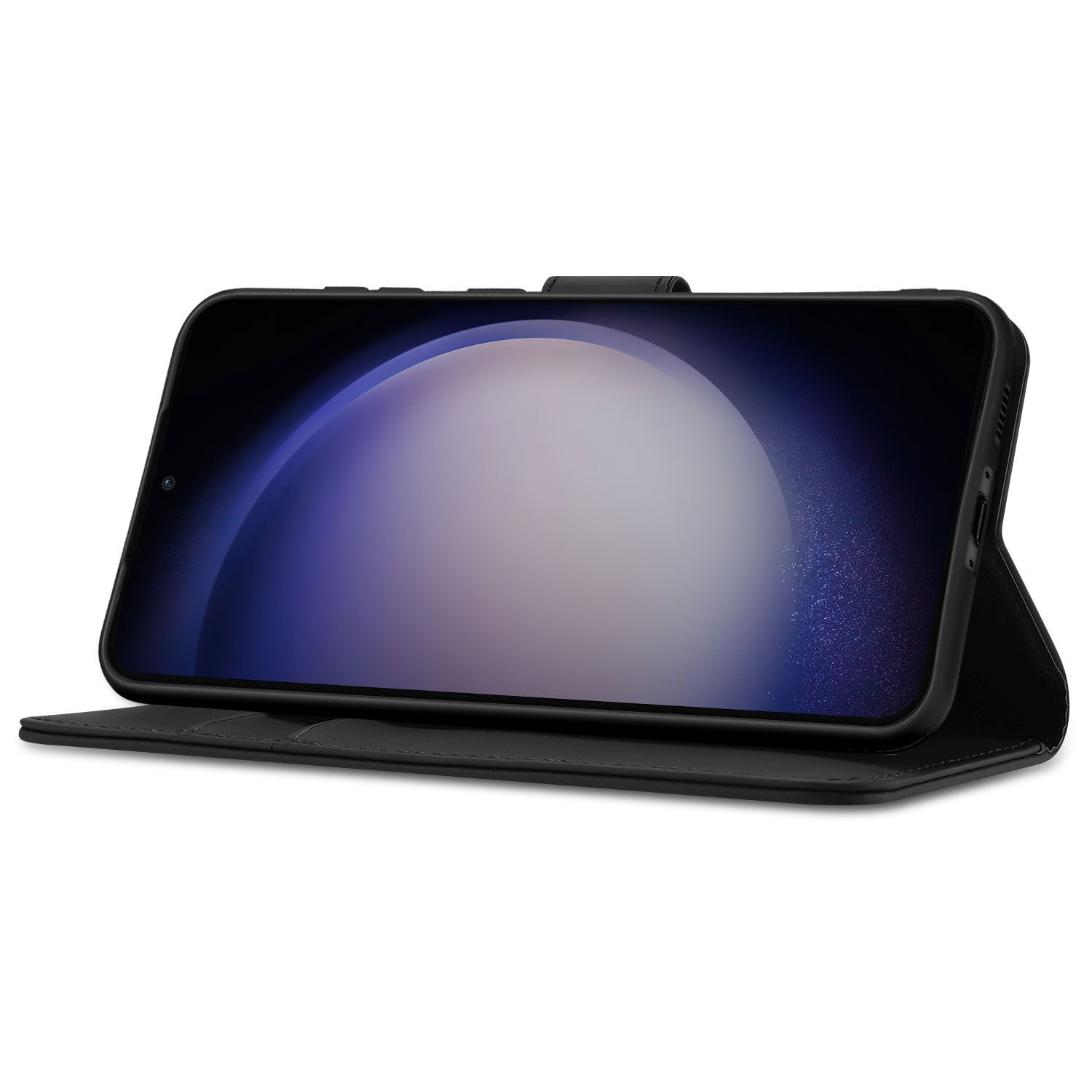 Book Cover Hoesje voor de Samsung Galaxy S23 Zwart met Pasjeshouder