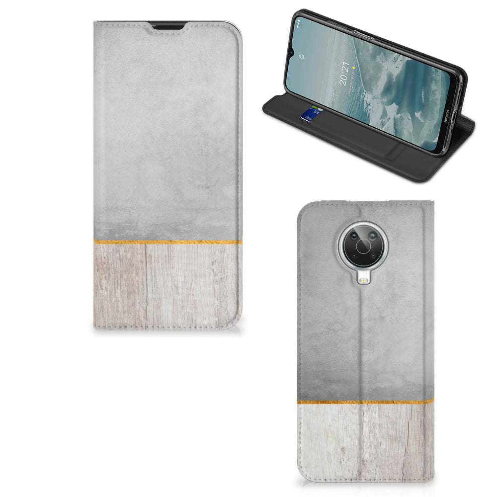 Nokia G10 | G20 Book Wallet Case Wood Concrete