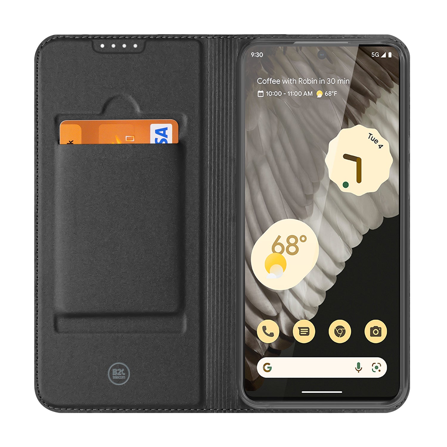 Stand Case Hoesje voor de Google Pixel 7 Pro Wit met Pashouder