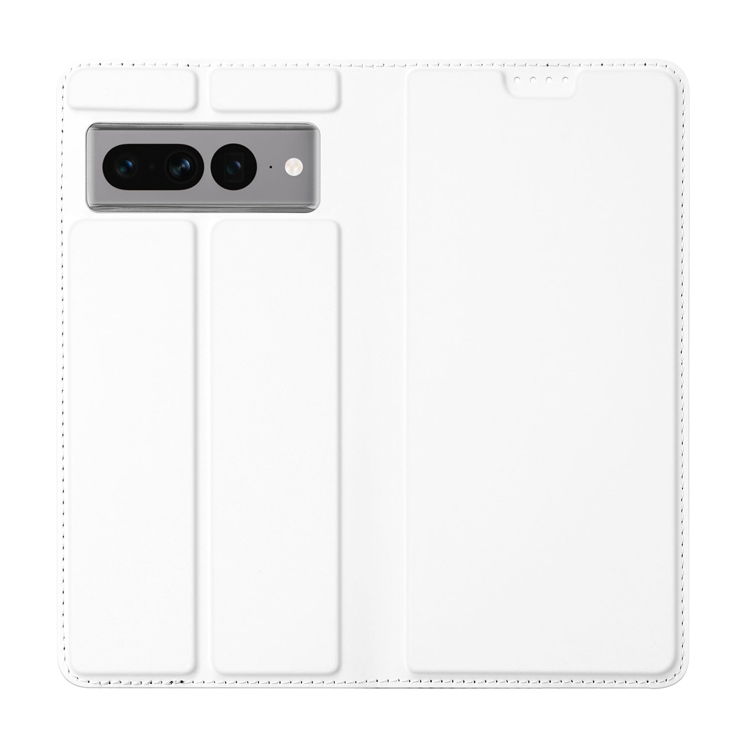 Stand Case Hoesje voor de Google Pixel 7 Pro Wit met Pashouder