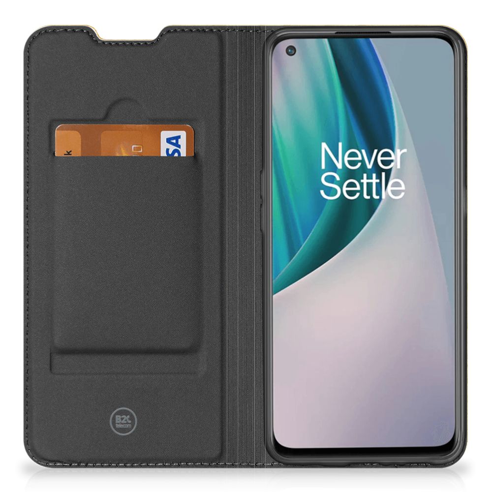 OnePlus Nord N10 5G Book Wallet Case Licht Hout