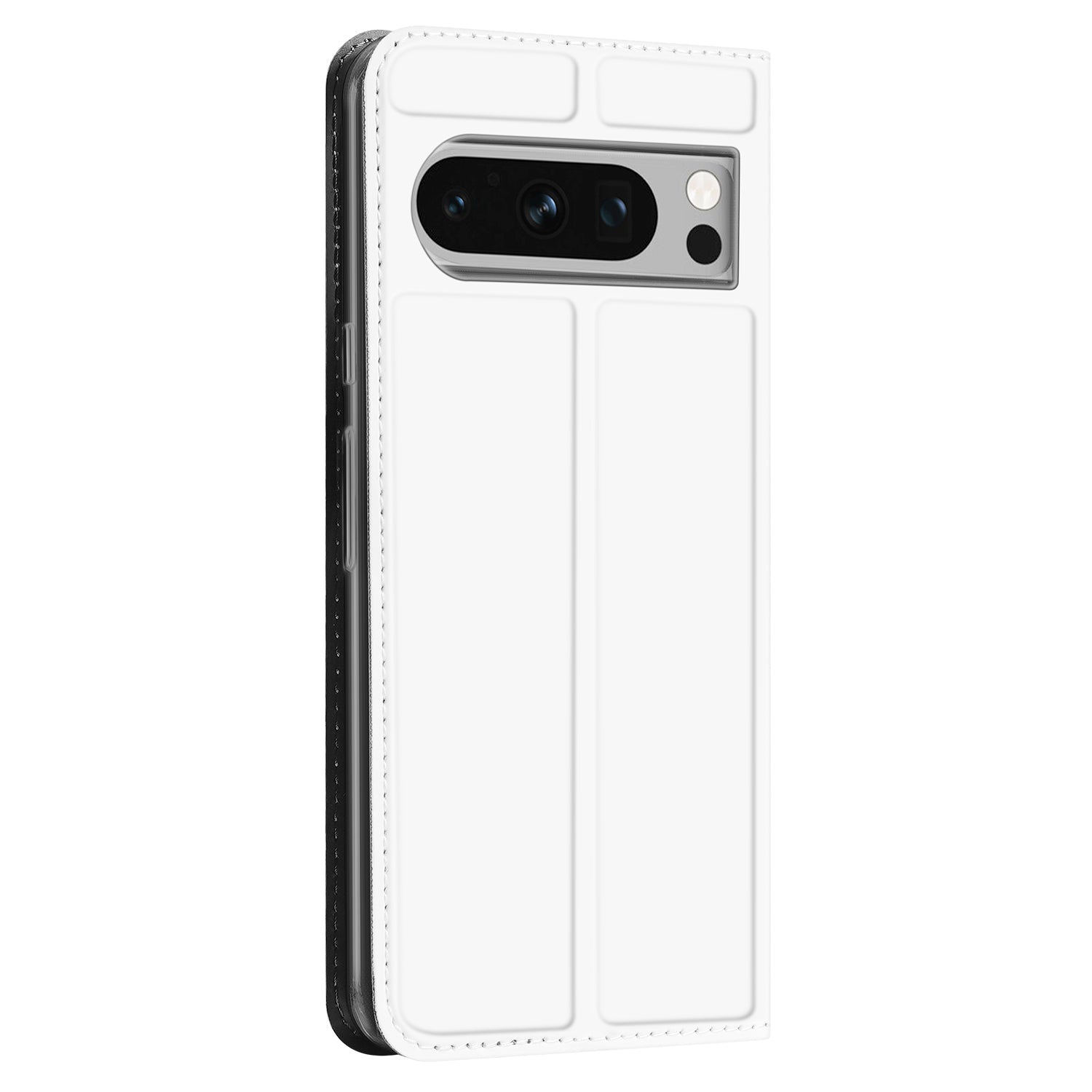 Stand Case Hoesje voor de Google Pixel 8 Pro Wit met Pashouder