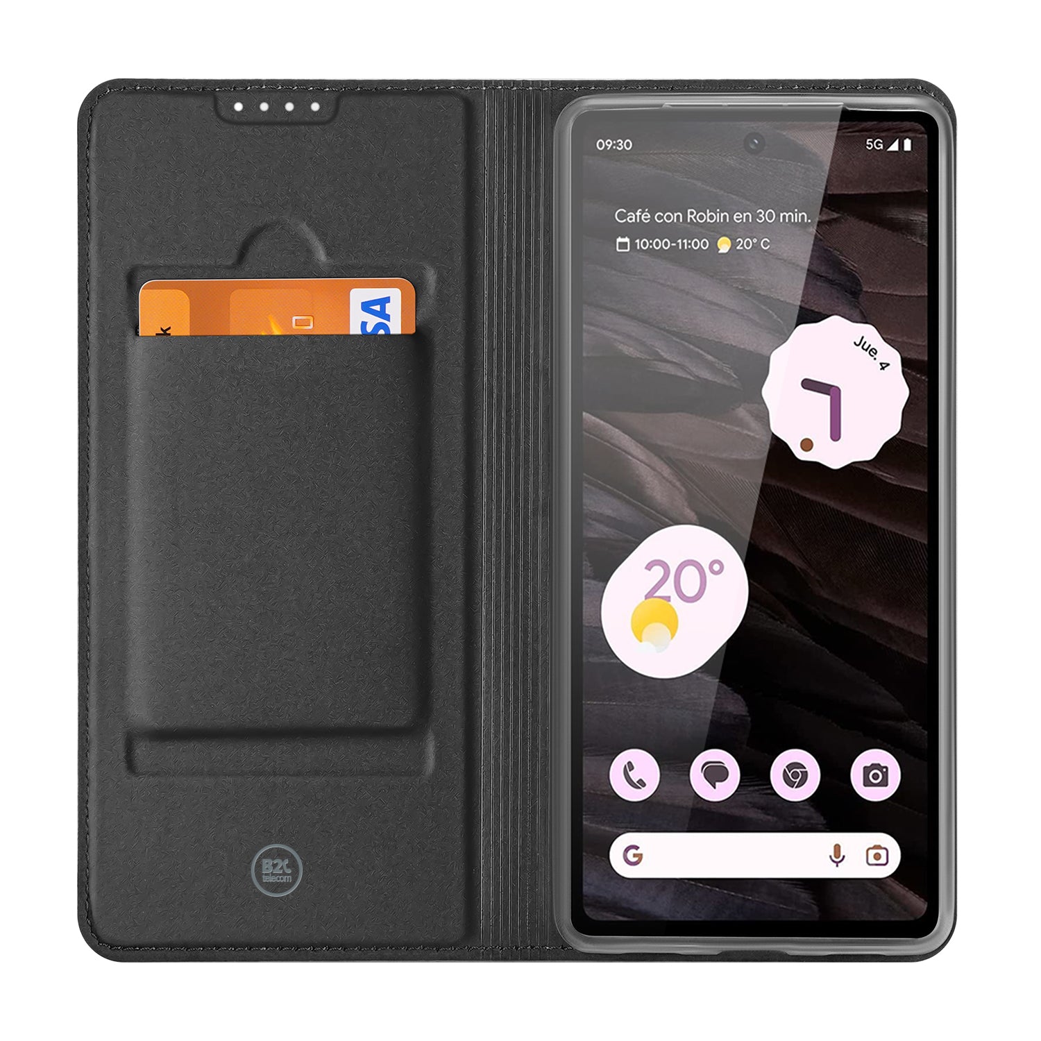 Stand Case Hoesje voor de Google Pixel 7A Wit met Pashouder