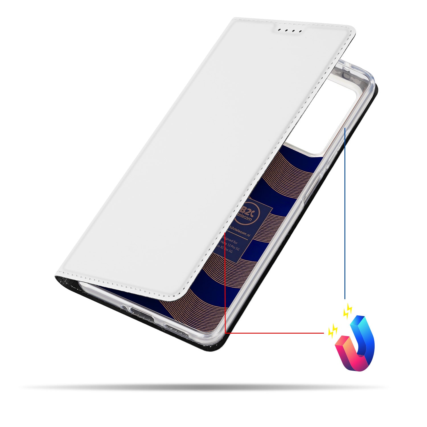 Stand Case Hoesje voor de Xiaomi Redmi Note 12 Pro | Poco X5 Pro Wit met Pashouder