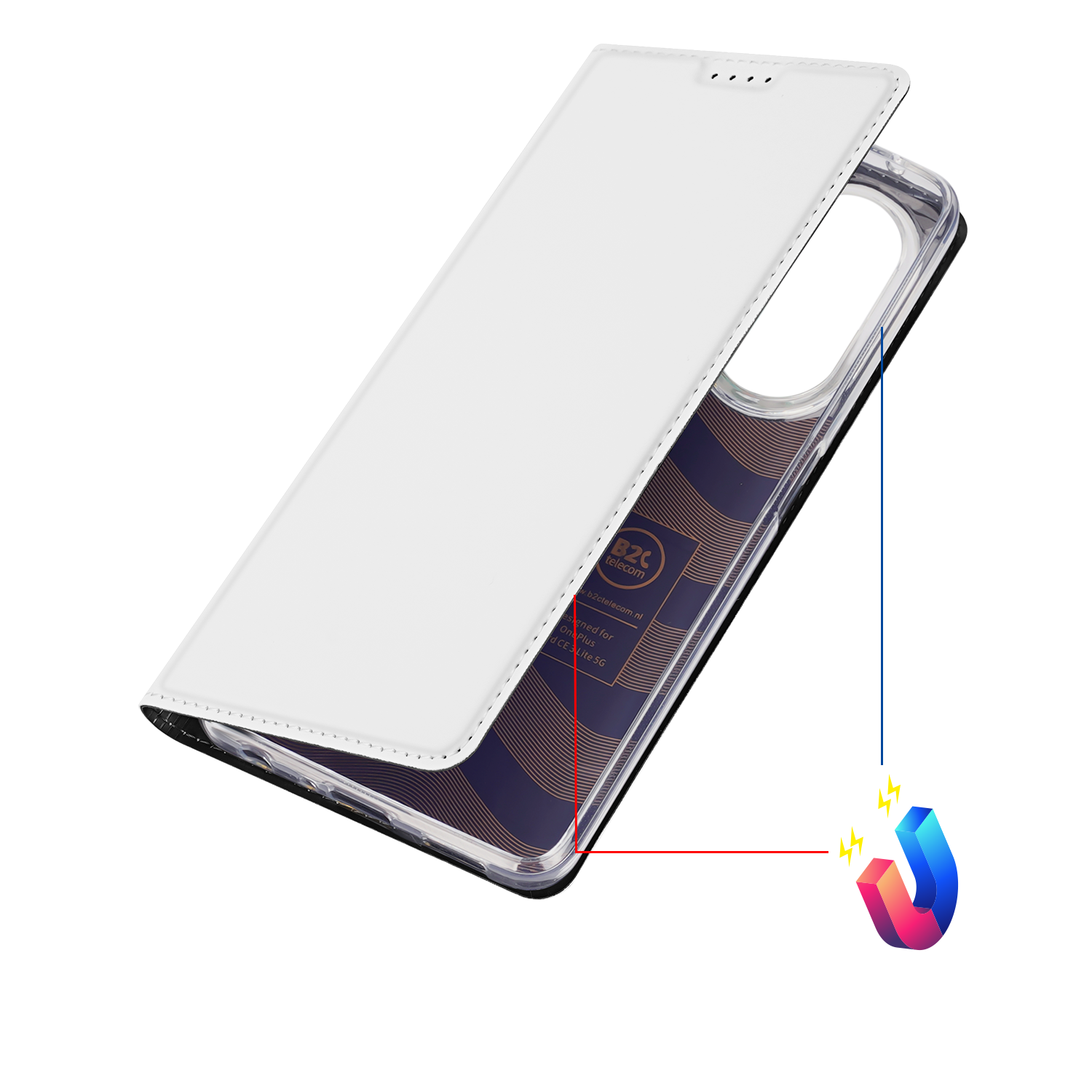 Stand Case Hoesje voor de OnePlus Nord CE 3 Lite Wit met Pashouder