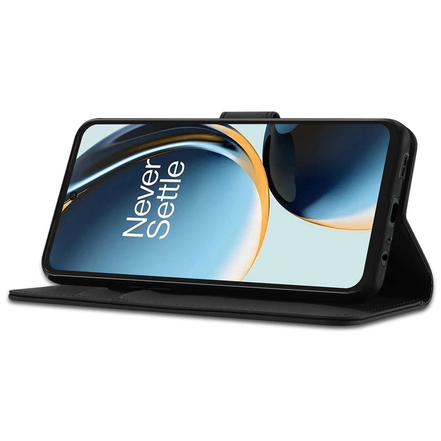 Book Cover Hoesje voor de OnePlus Nord CE 3 Lite Zwart met Pasjeshouder