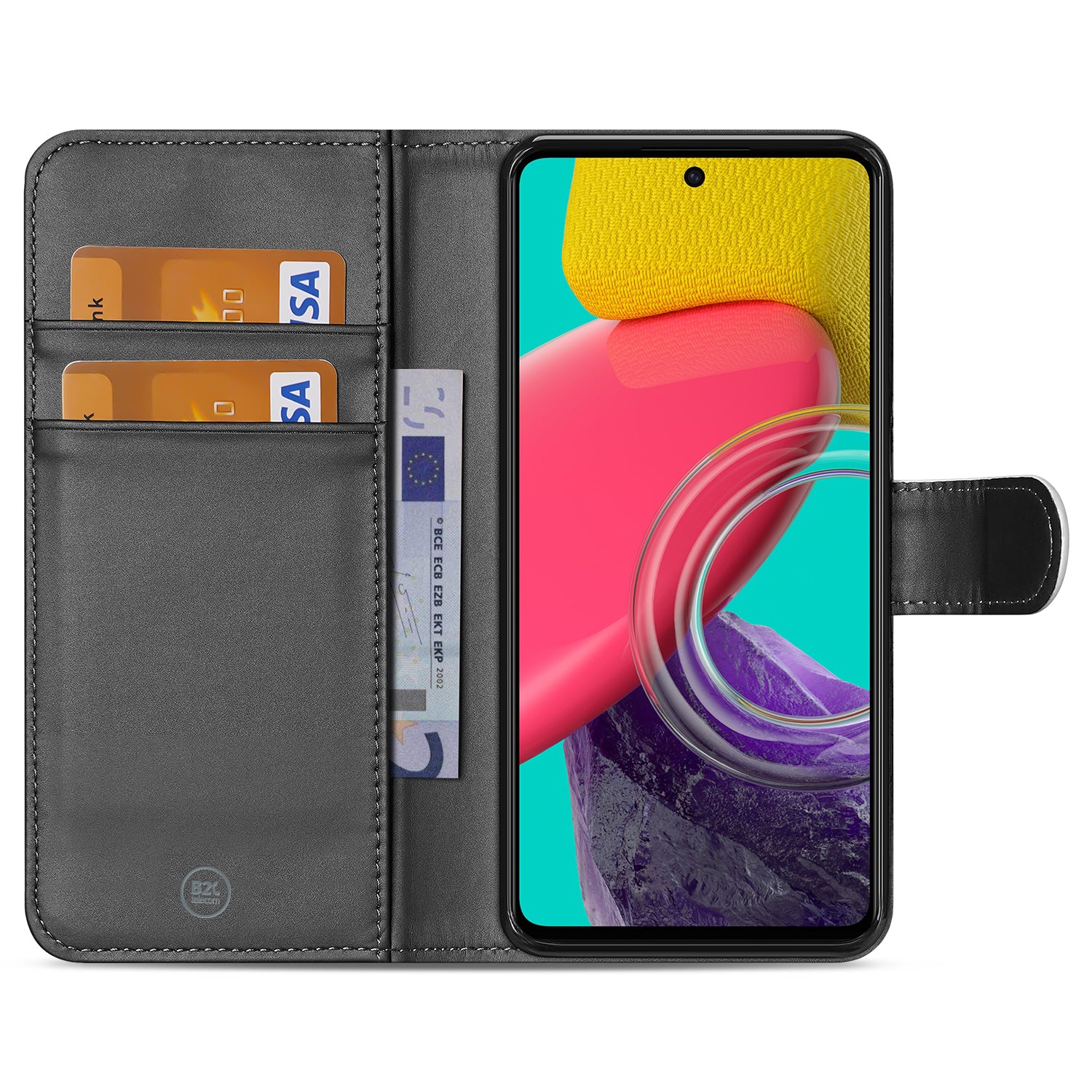 Book Case Telefoonhoesje voor de Samsung Galaxy M53 Wit met Pasjeshouder