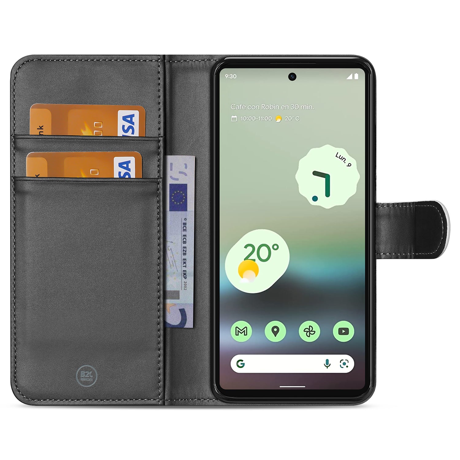 Book Case Hoesje voor de Google Pixel 6A Wit met Pasjeshouder