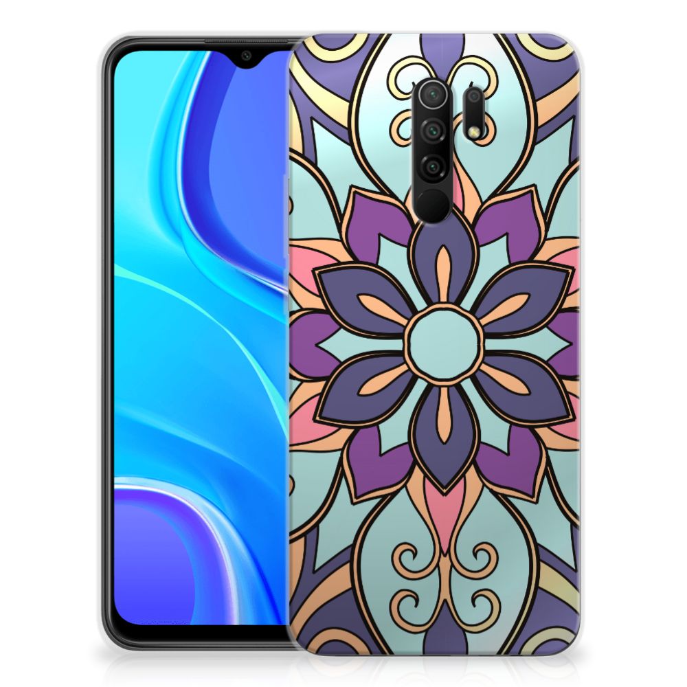 Xiaomi Redmi 9 TPU Case Purple Flower