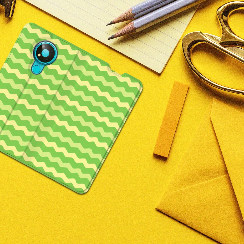 Nokia 3.4 Hoesje met Magneet Waves Green - B2C Telecom
