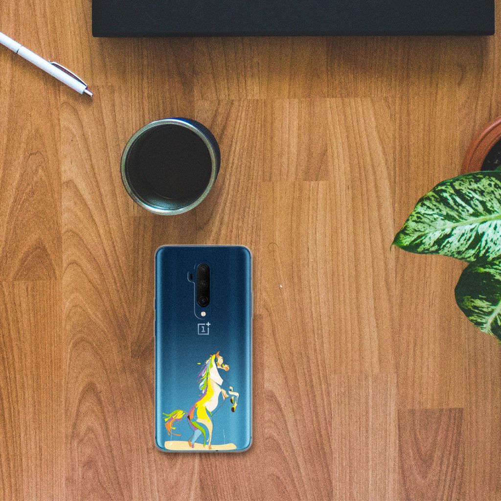 OnePlus 7T Pro Telefoonhoesje met Naam Horse Color