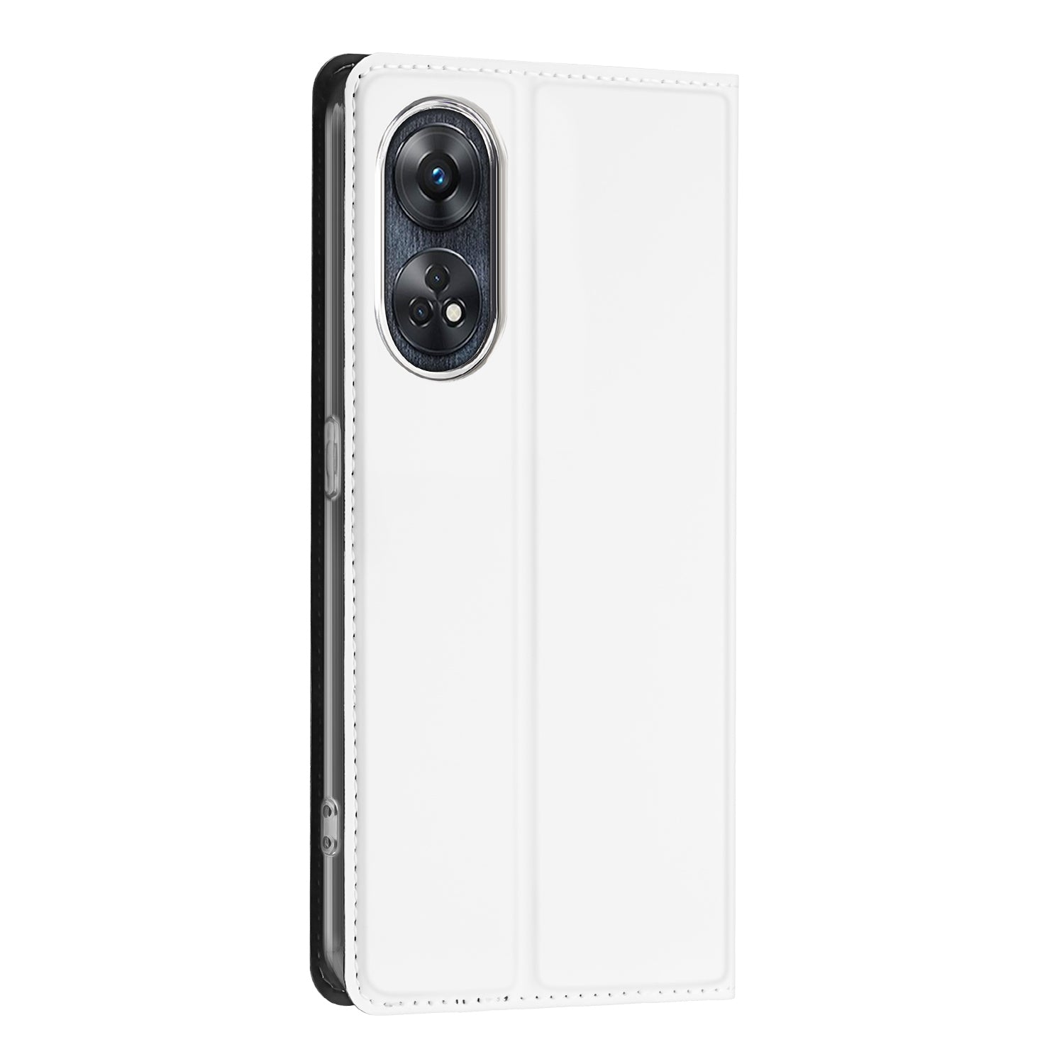 Stand Case Hoesje voor de OPPO Reno8 T 4G Wit met Pashouder